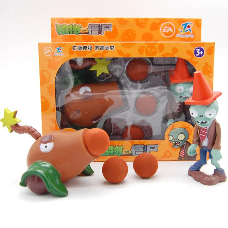 Plants vs Zombies 2 Cactus Peashooter Coconut Cannon A.K.E.E Toy Set Random Delivery Figures Soft Silicone Zombie Birthday Gift