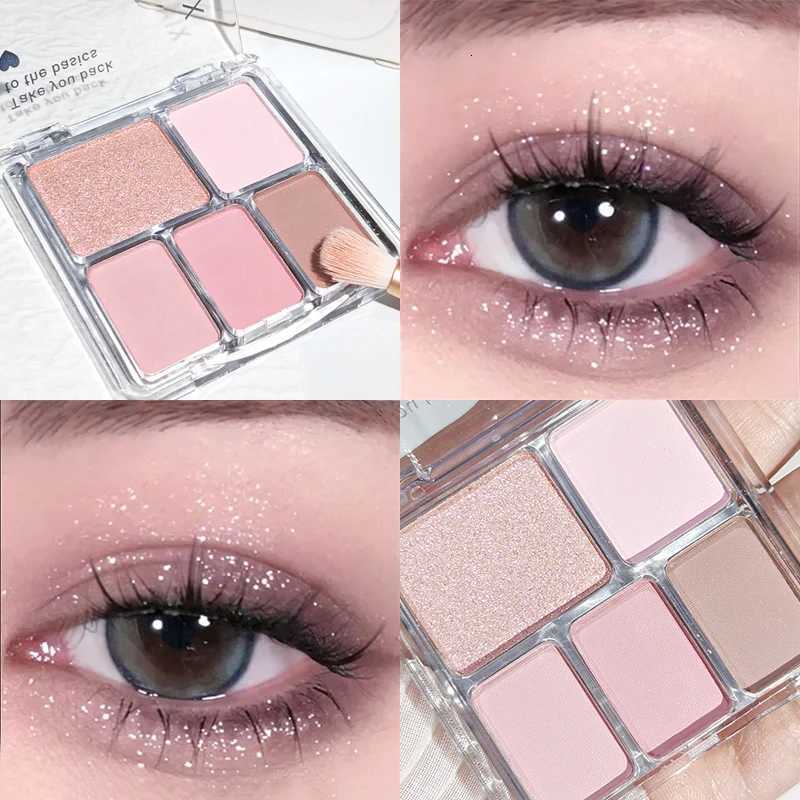 5-Color Eyeshadow Palette Soft Smoky Tones Easy Blend Multi-Look Makeup Rose/Nude Options Unisex Certified Skin-FriendT251122