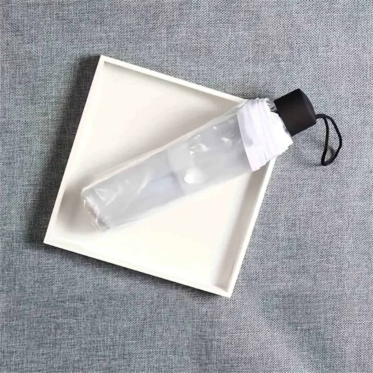 New Net Red Thickened Fashion Transparent Men and Women Universal Manual Portable Folding Umbrella Home Essential UmbrellaM251122