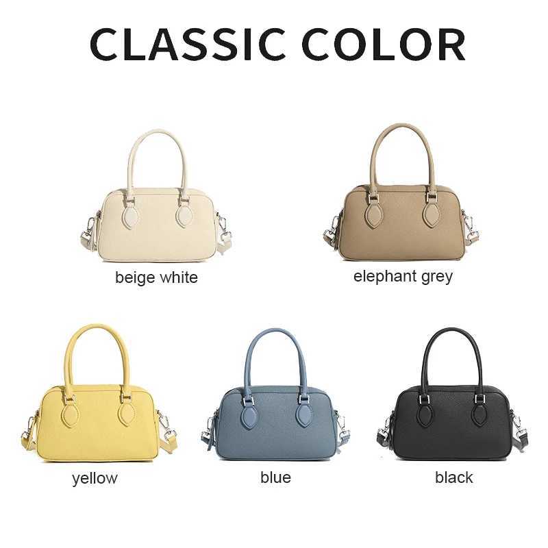 2025 New Womens Mini Casual Single Shoulder Crossbody Ladies Fashion Versatile Genuine Leather Boston Handbag Girls Pillow BagT251122