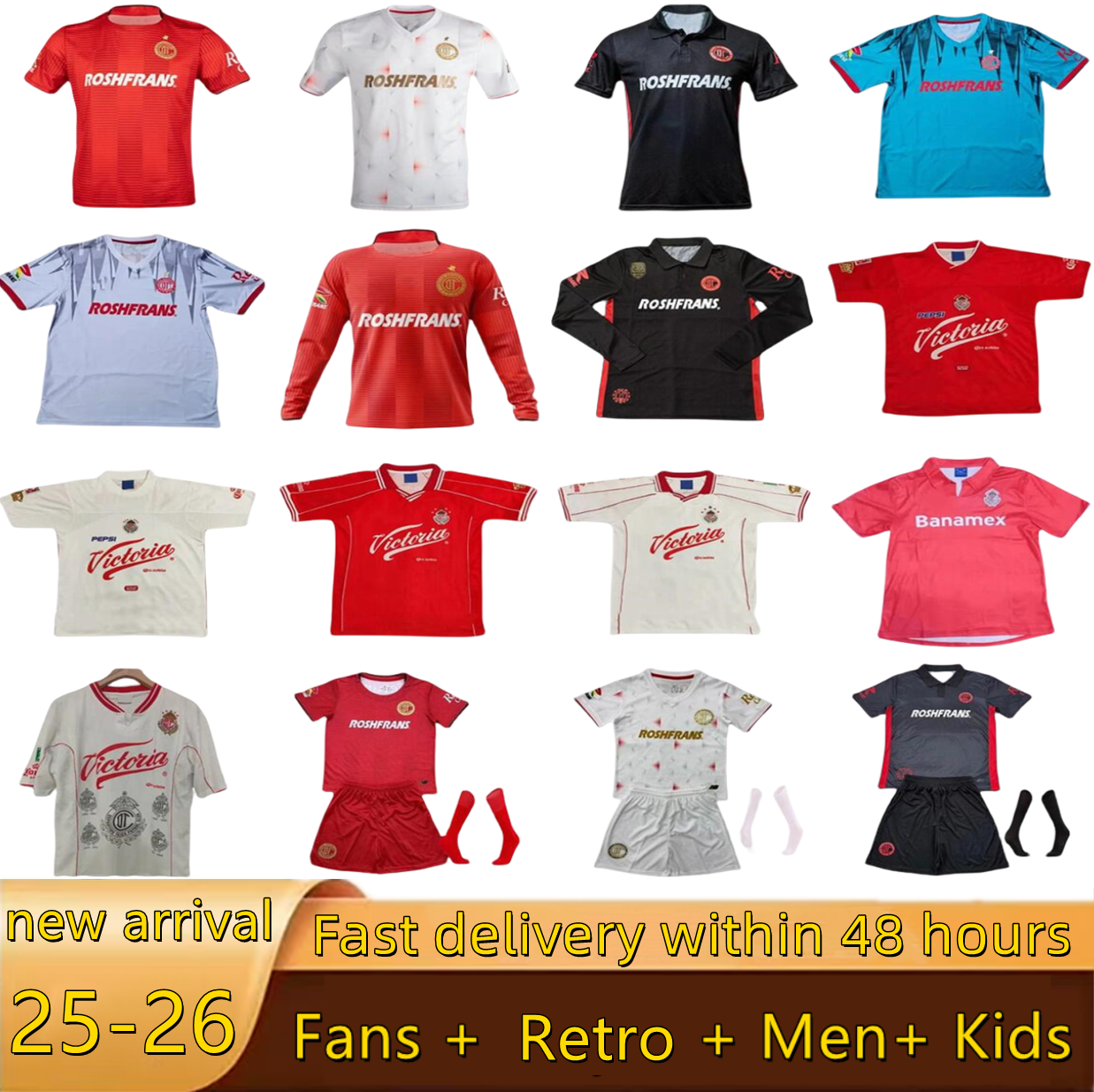 25 26 Deportivo Toluca FC soccer jerseys J. ANGULO A.Vega HELINHO PAUILINHO MARCEL DOMINGUEZ retro 98 99 00 01 04 05 football shirts maillot ANGULO F. PEREIRA home kids kit