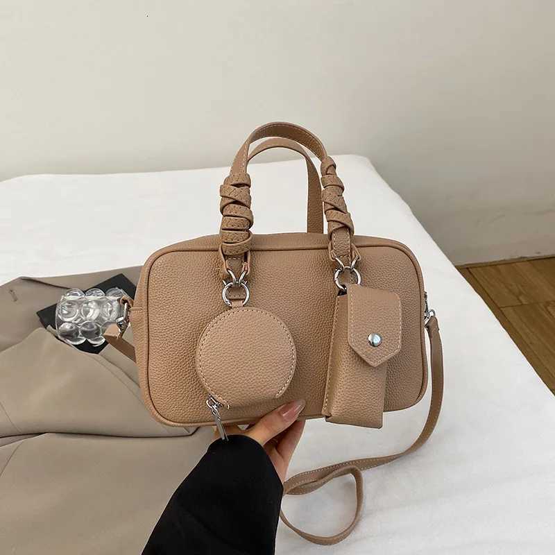 Luxury Designer PU Leather Lichee Pattern Womens Handbag Casual Crossbody Bag Pillow Boston Bowling ToteT251122