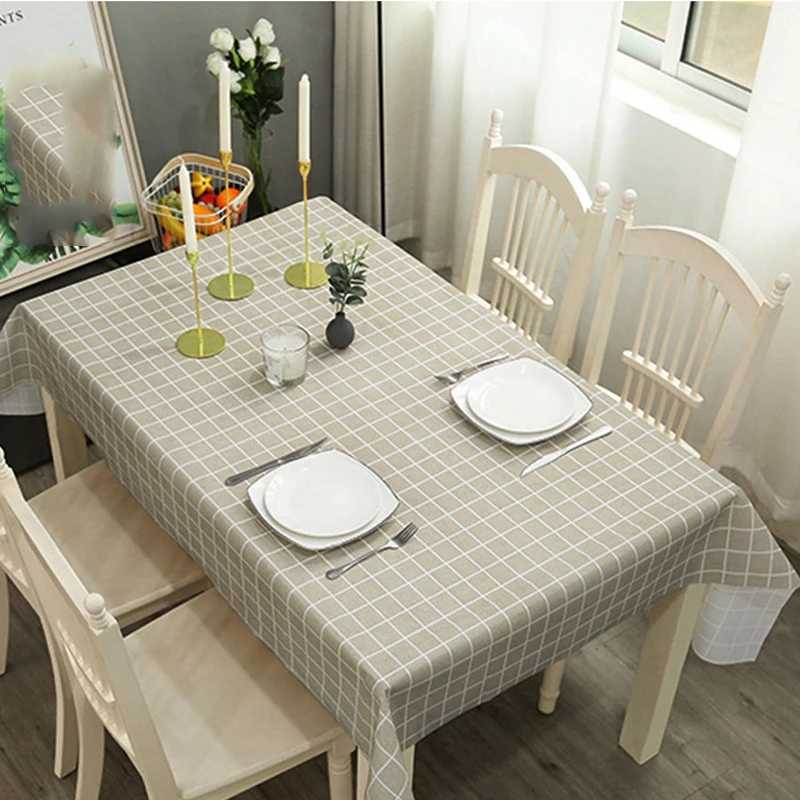 Simple checkered tablecloth waterproof and oil-resistant tablecloth home living room coffee table placemat and tablecloth C251122