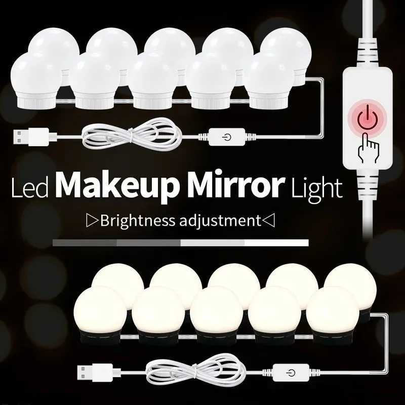 Makeup Mirror LED Light Bulbs USB 5V Bathroom Dressing Table Vanity Lights Hollywood Dressing Table Mirror Lighting M251122