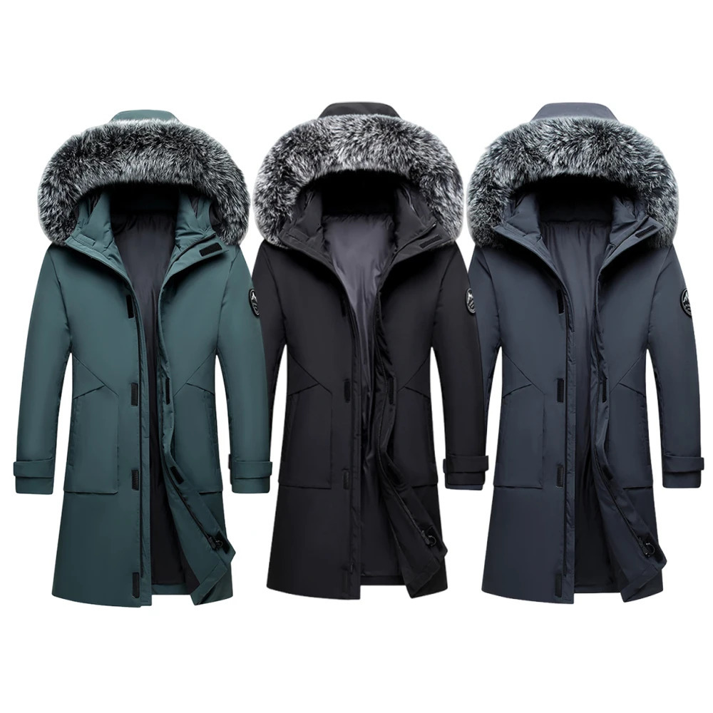 Mens down jacket with hood mens winter live broadcast outdoor hiking and camping 251110