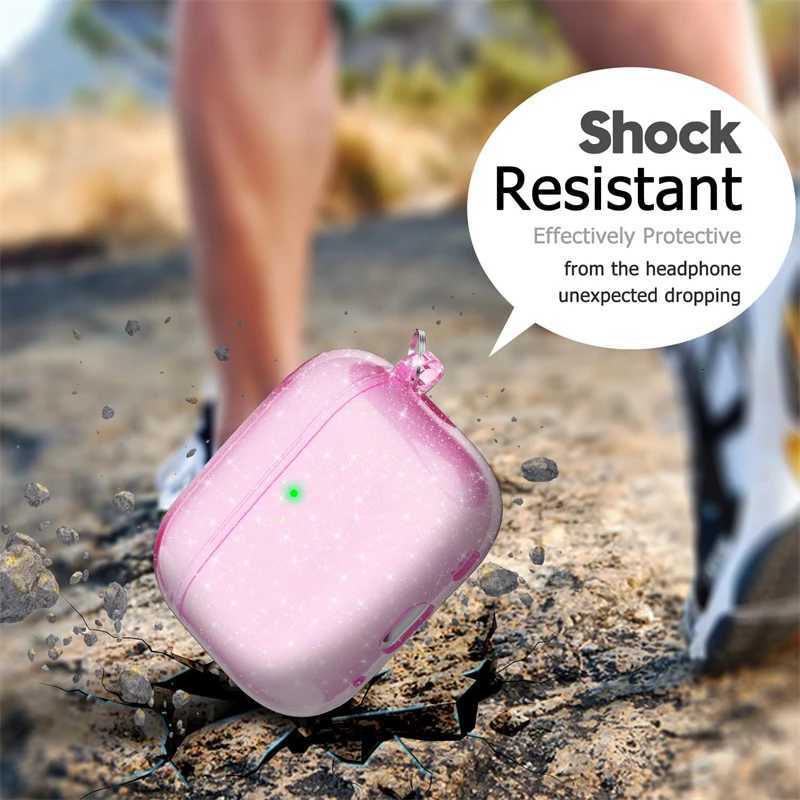 Bling Glitter Soft TPU Earphone Case for Airpods 4 2024 Pro 3 2 Generation Air Pods 3 1 3rd Gen Cover with Keychain AccessoryW251122