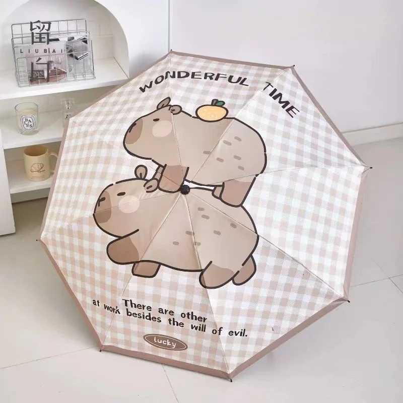 Kapibala fully automatic vinyl sunshade dual-purpose sunshade umbrella folding reinforcement student rain umbrellaM251122