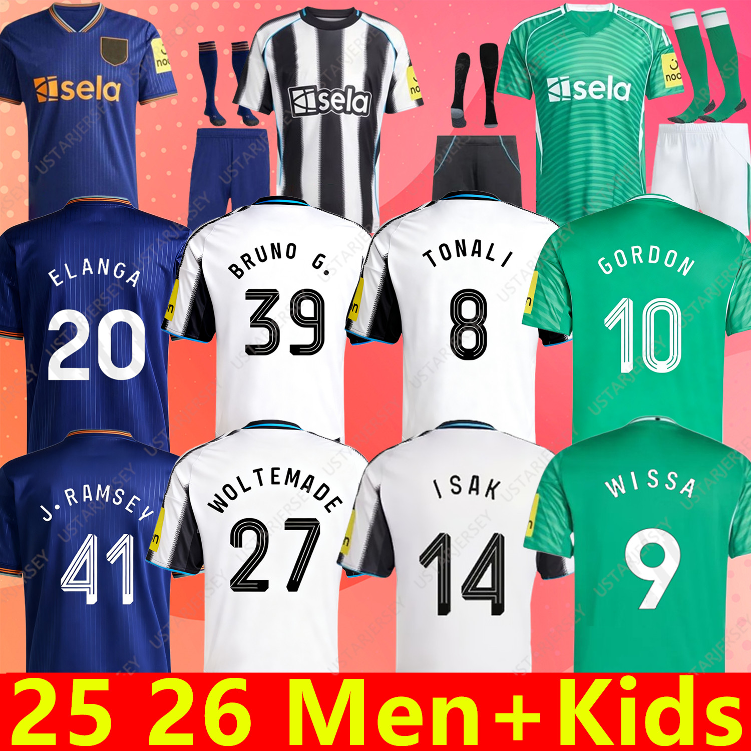 25 26 newcastle BRUNO G soccer jerseys newcastle 2025 2026 JOELINTON GORDON TONALI BARNES MURPHY BURN ISAK Football Shirt Home away Player fans Adult and Child Se suit