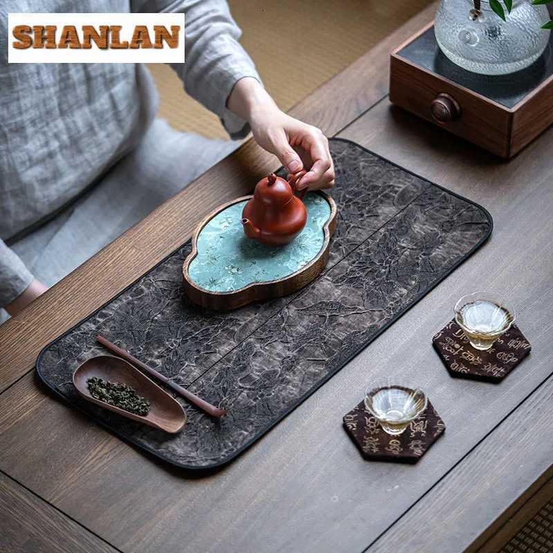 Fragrant Cloud Gauze Frozen Plum Blossom Tea Table Mats Luxury Tea Flag Drink Coaster Household Dinner Table Cloth Mat For Tea C251122