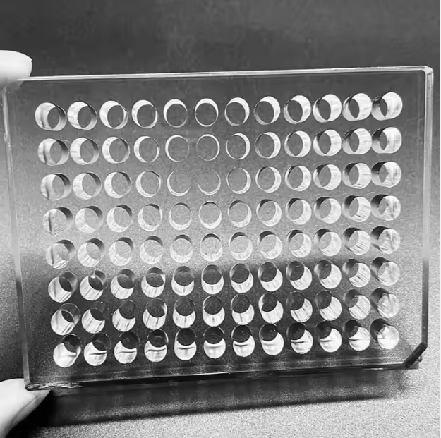Customized Quartz Glass Substrates with Wells Quartz Glass Hemagglutination Plate with Laser Drilled Holes