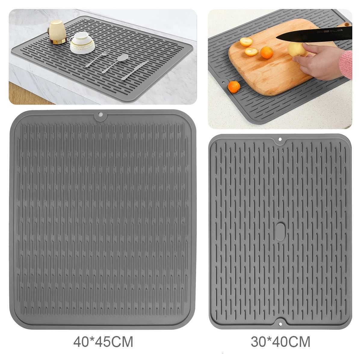Silicone Drying Mat Square Dish Drying Mat Heat Resistant Draining Tableware Non-Slip Sink Pad for Dishes Kitchen Accessories C251122