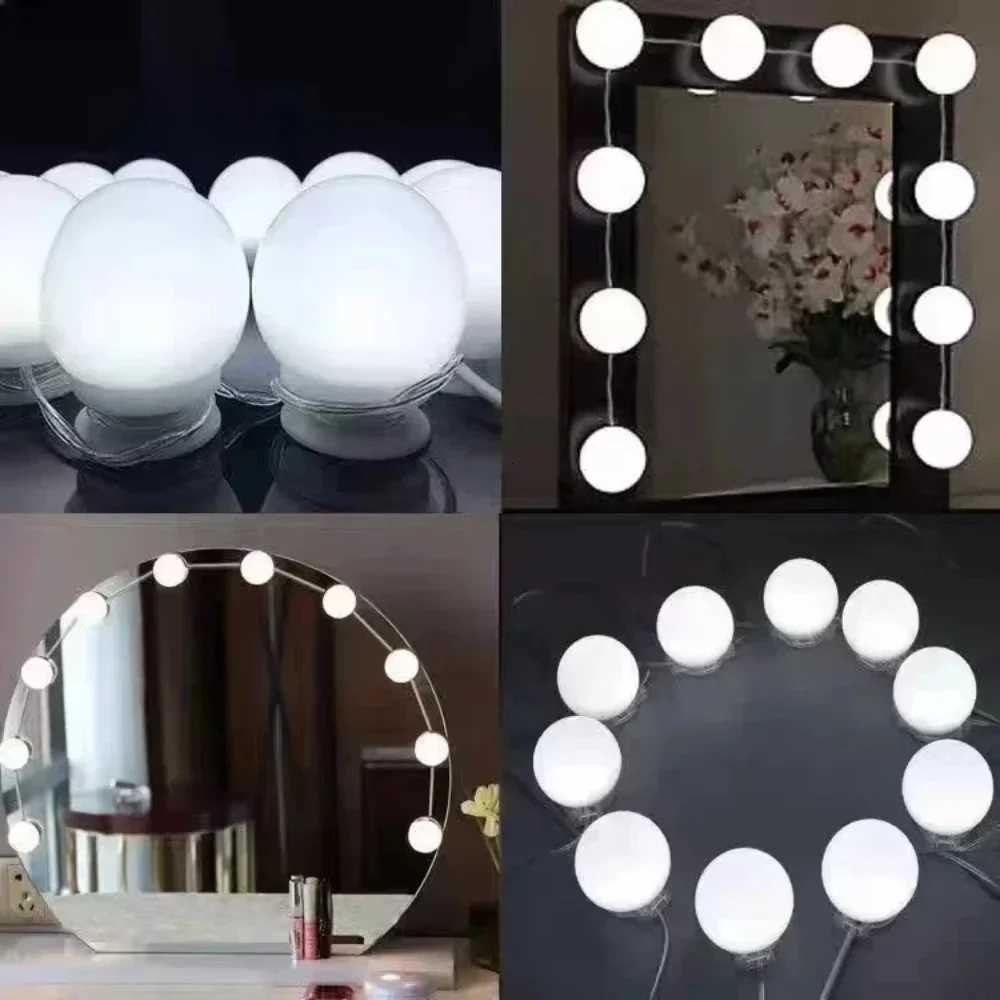 Wall Bulbs Nordic Vanity Mirror Fill Light Adjustable Luminance 3 Colors LED String All Pretty 3 Colors Dimmable Makeup Light M251122