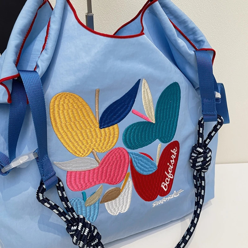 womens handbag lazy in the wind Japanese embroidery fashionable clown large capacity durable shoulder bag commuting messenger 250421