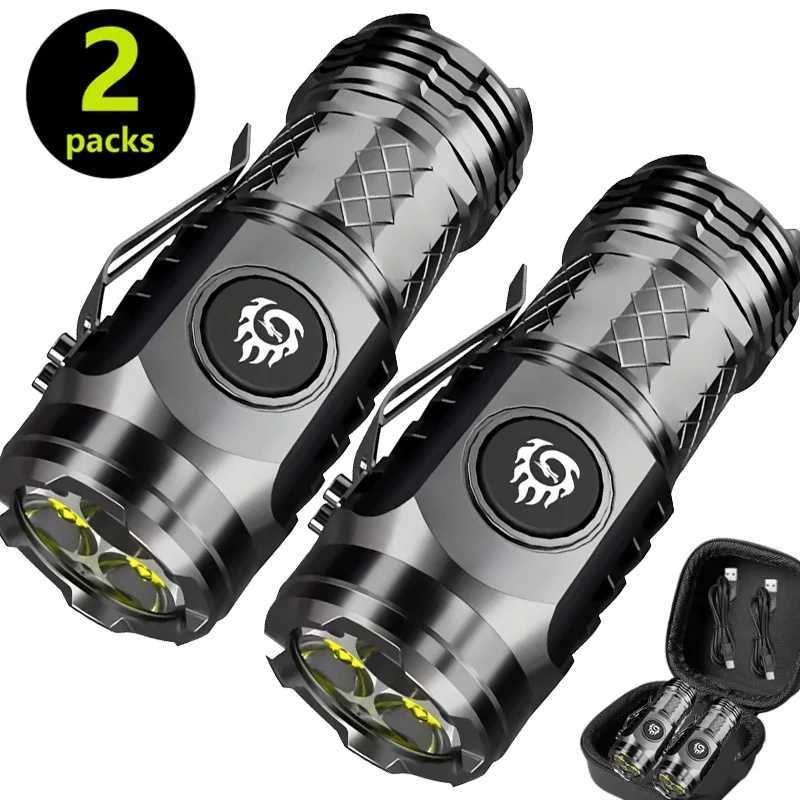 Super Bright MINI LED Flashlight USB Rechargeable Fishing Lantern Torch Powerful 3 Lighting Mode Outdoors Emergency Camping Lamp C251122