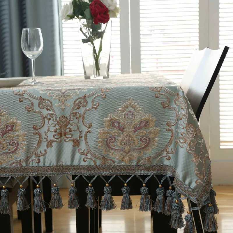 European Luxury Tassels Embroidered Tablecloth Rectangular Square Round Dining Coffee Table Cover Party Event Decor C251122