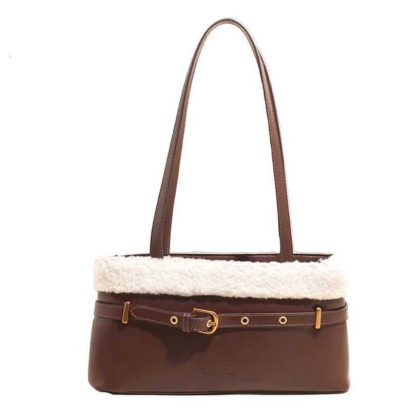 Autumn and Winter Korean Version of High-end Plush Bag Womens Commuter Shoulder Underarm Bag 2025 New Versatile Fashion Handbag K251121