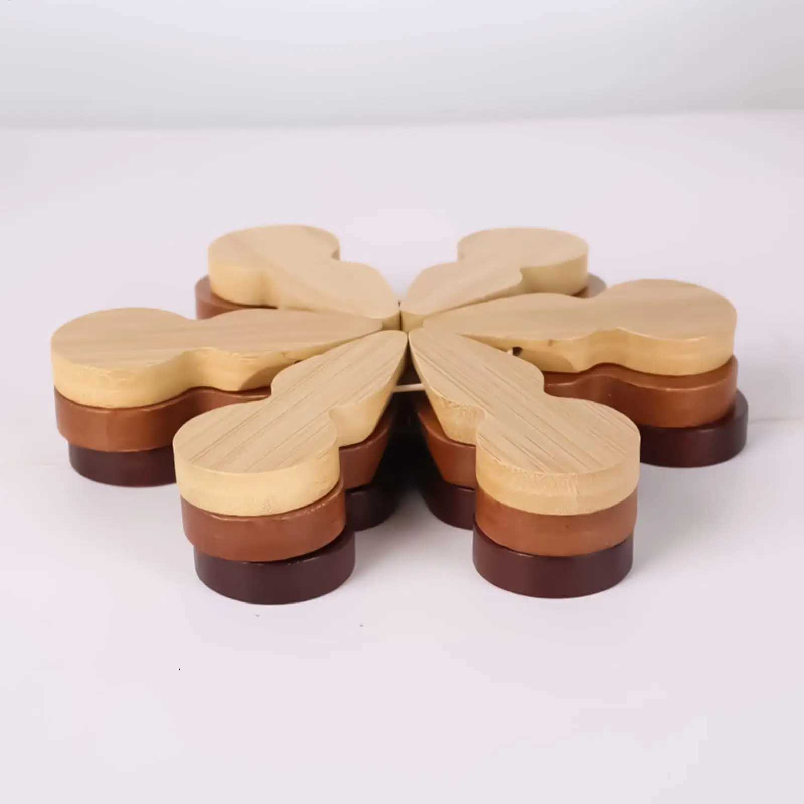 Wooden Trivets For Hot Dishes Folding Tree Shape Table Mat Holders Heat Insulated Pad Set Coasters For Pots Christmas decoration C251122