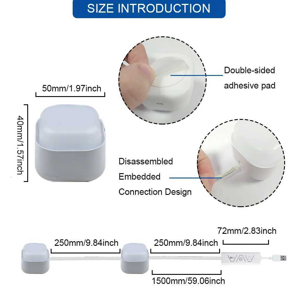 Makeup Mirror LED Vanity Light Bulbs USB 9 Color Temperature Dimming Vanity Lights for Bathroom Dressing Table Mirrors Lighting M251122