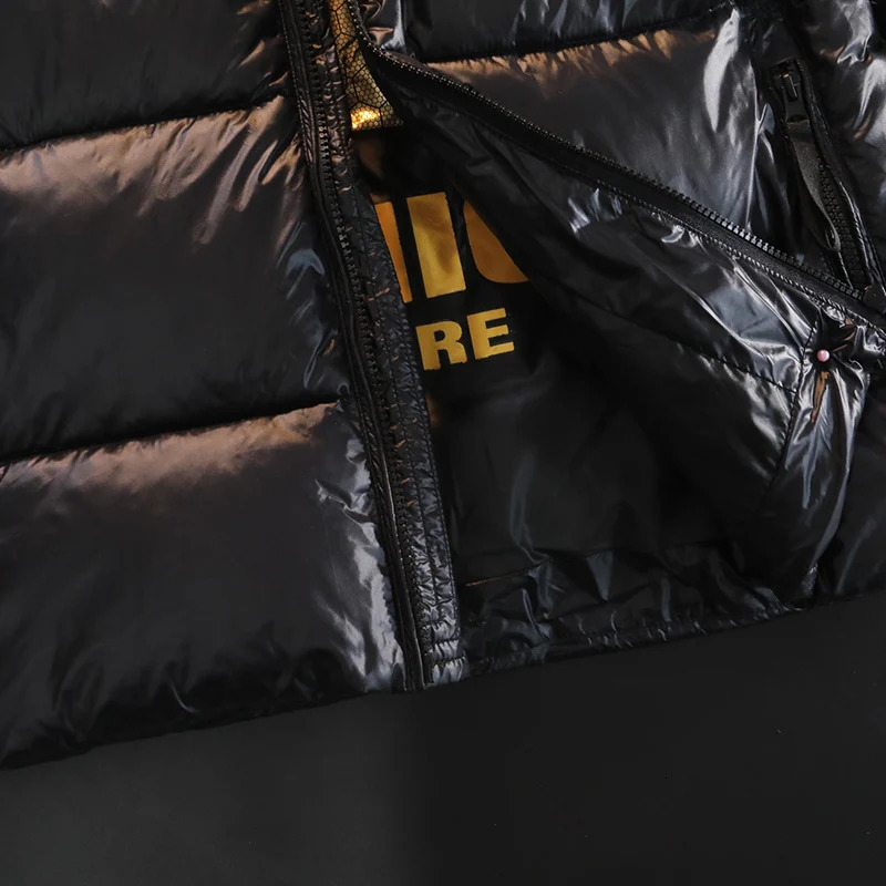 Winter Warm Jacket Mens Trendy Black Gold Bright Waterproof Parka Short Casual Down Cotton Padded Coat man padded 251110