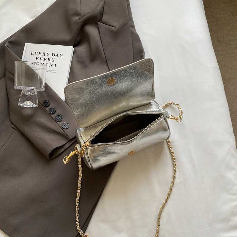 Small Sier Crossbody Bags For Wen 2024 Korean Fi Designer Fems Bucket Bag Lady Chain Gold Handbags And Purses Z250226