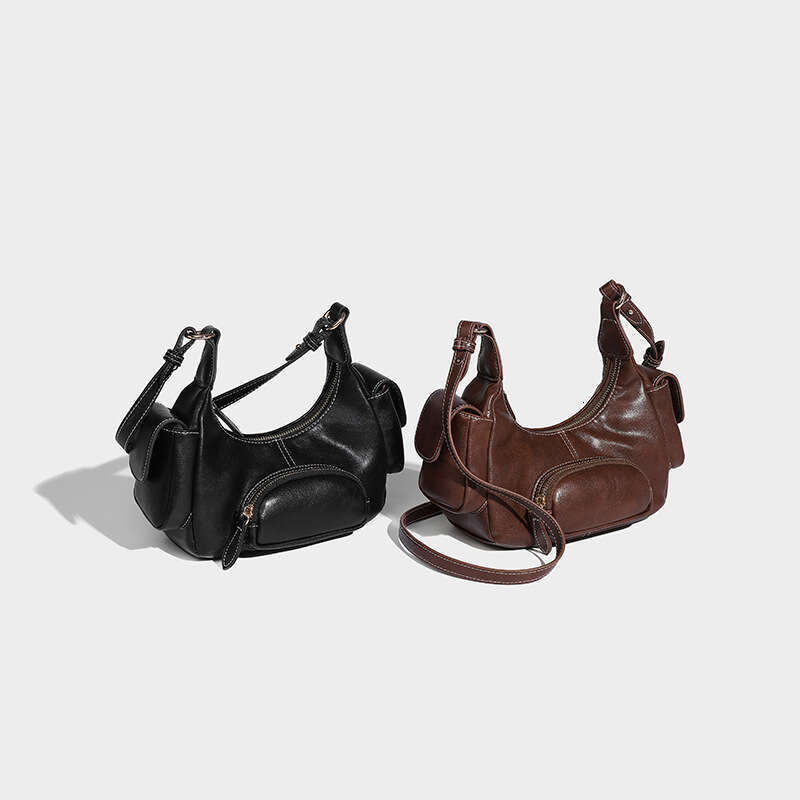 Women's Bags Designer Motorcycle Waste Soil Style, Worn Out, Single Shoulder, Hand-Held, Armpit Bag, High-End Feeling, New Autumn And Winter Mult