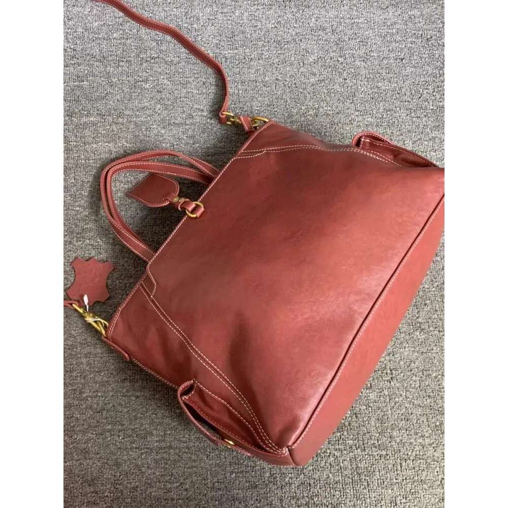 Designer Office Ladies Solid Color Cowskin Genuine Leather Tote Handbag Zipper Fashion Single Shoulder Bag Women Crossbody Bags Bag