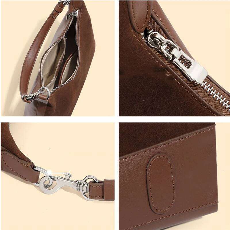 Toptrends Suede Genuine Leather Underarm Shoulder Bags For Women Winter 2025 Luxury Designer Crossbody Hobo Tote Ladies Handbags