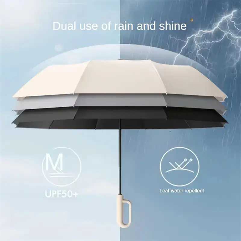 Ring Buckle Design Umbrella 10 Rib Fully Automatic Umbrella For Men Folding Extra Large Thickening WOMENS Sunshade UmbrellaM251122