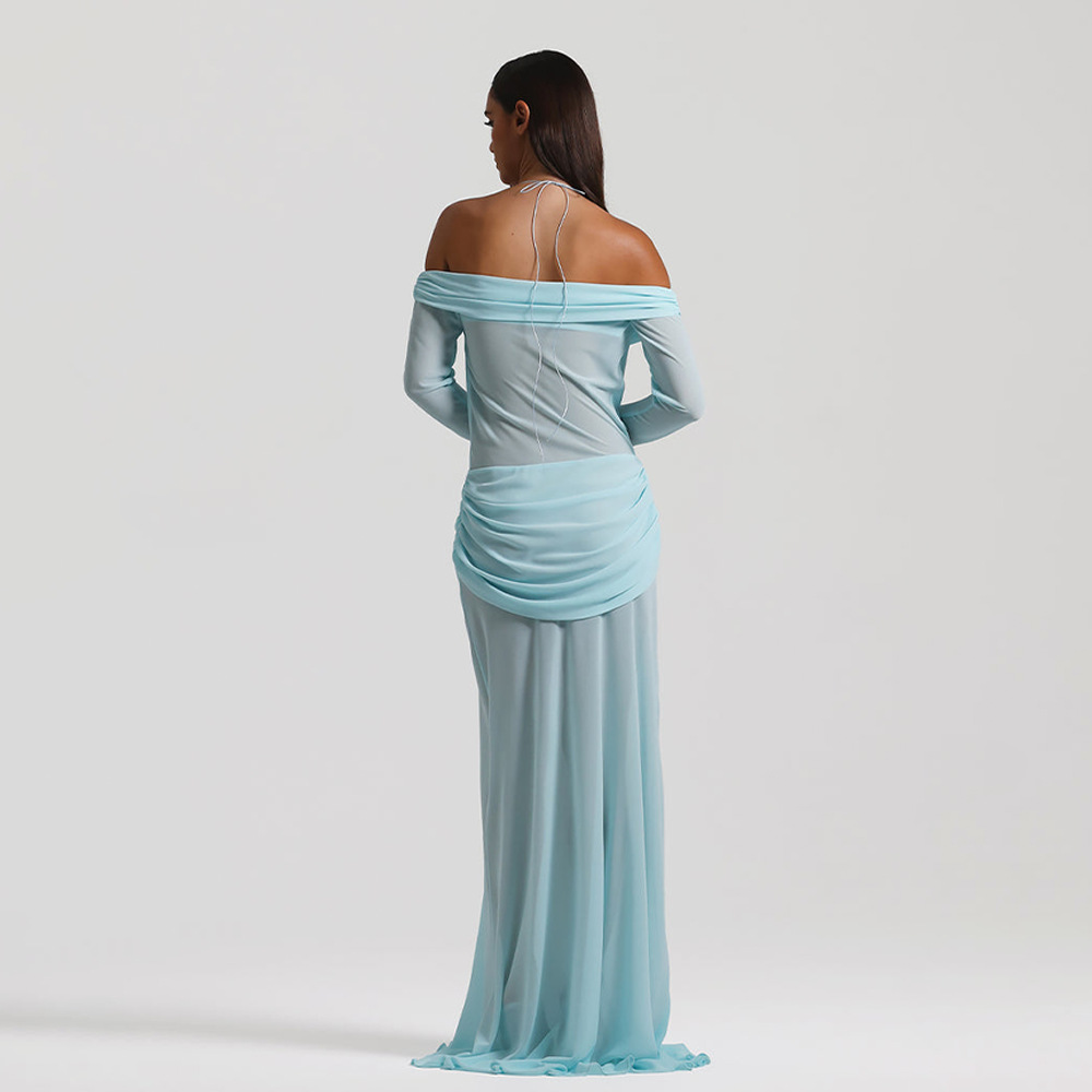 Casual Dresses French Style Simple Beach Vacation New Sexy Strapless Dress Backless Irregular Pleated Sleeveless Dress