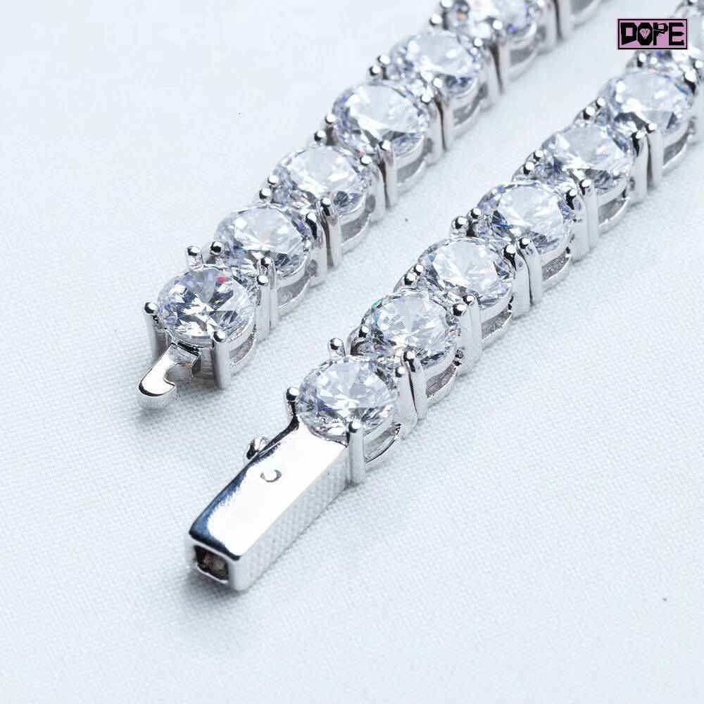 Wholesale 5mm Tennis Bracelet VVS Diamond Pass Diamond Tester S925 Silver Sparkle Moissanite Tennis Chain