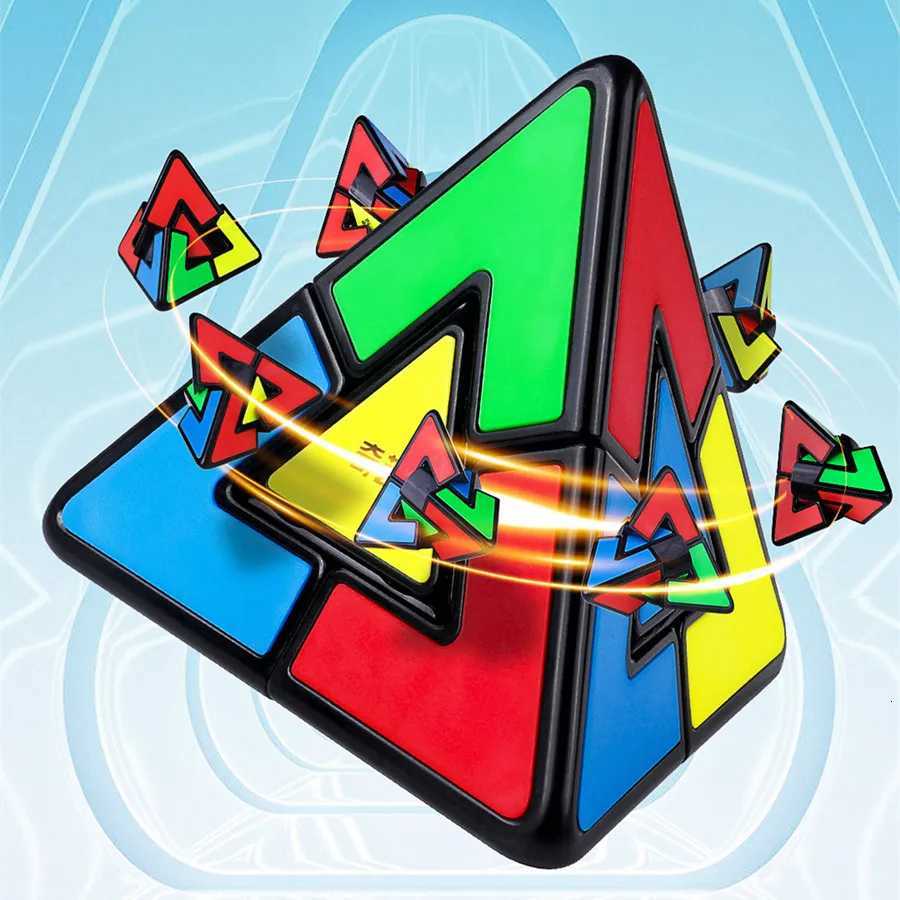 QiYi Duo Pyramind 2x2 Strange Shape Pyramid Magic Cube 2x2x2 Educational Puzzle Cubo Magico Toys Birthday Christmas Gifts W251122