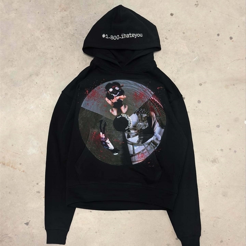 Harajuku Casual Letter Zip Oversized Hoodie Grunge Streetwear Gothic Sweatshirt Hoodies Women Tops Men Clothing Goth Y2k Clothes 250420