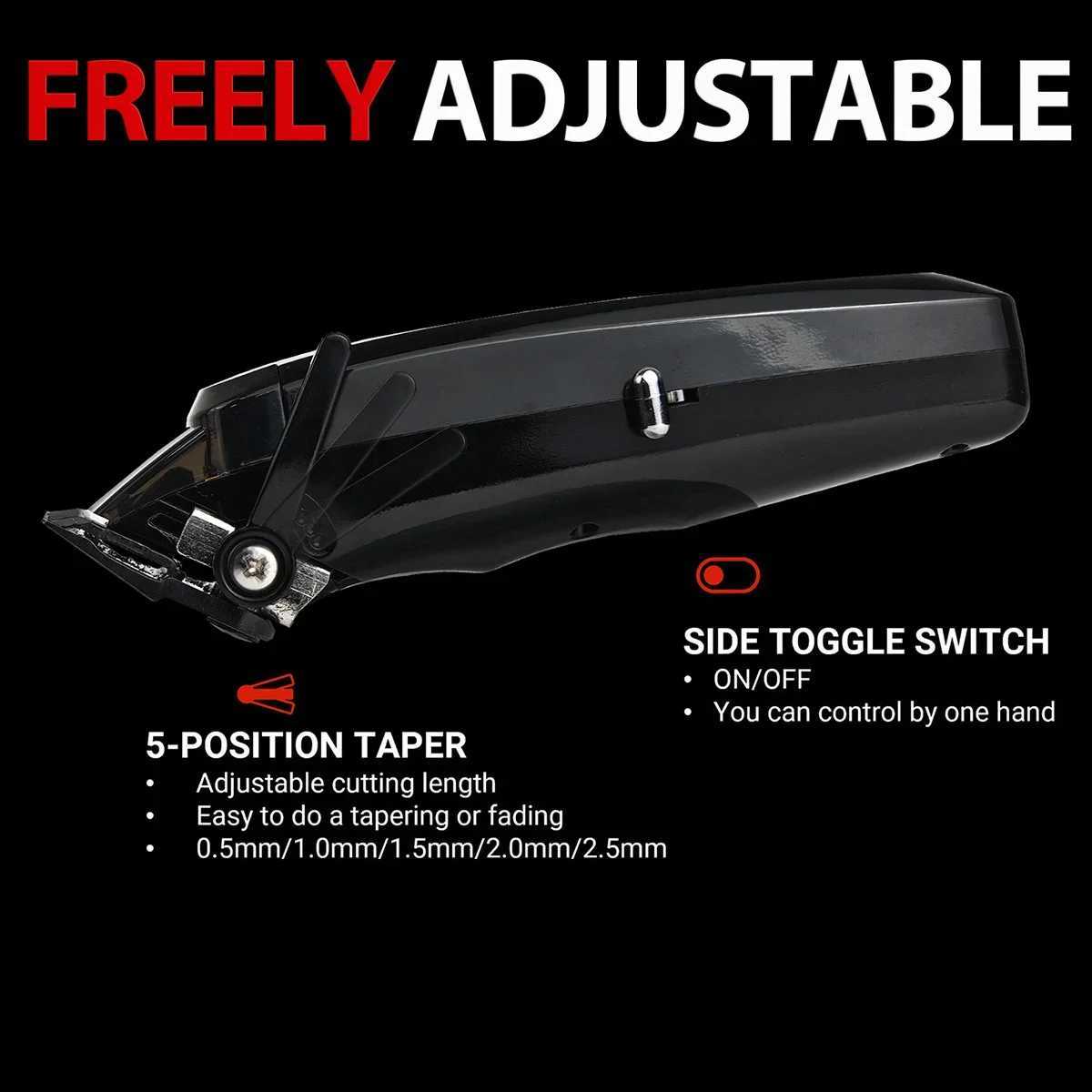 BRCDIP Professional Barber Hair Clipper Kit Base Charger 7500RPM Barber DLC Blade Salon Mens Barber W250422