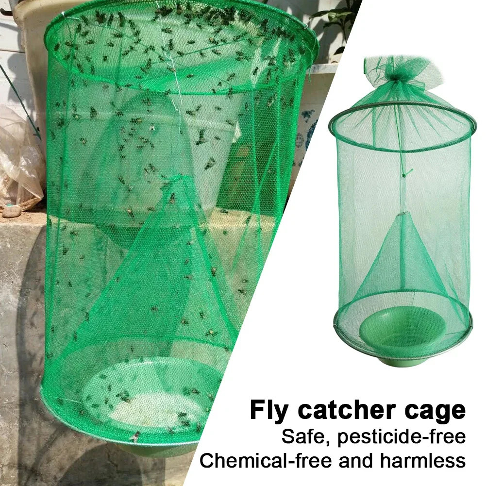 Hanging fly net trap foldable insect pest practical outdoor courtyard garden control tool 250422
