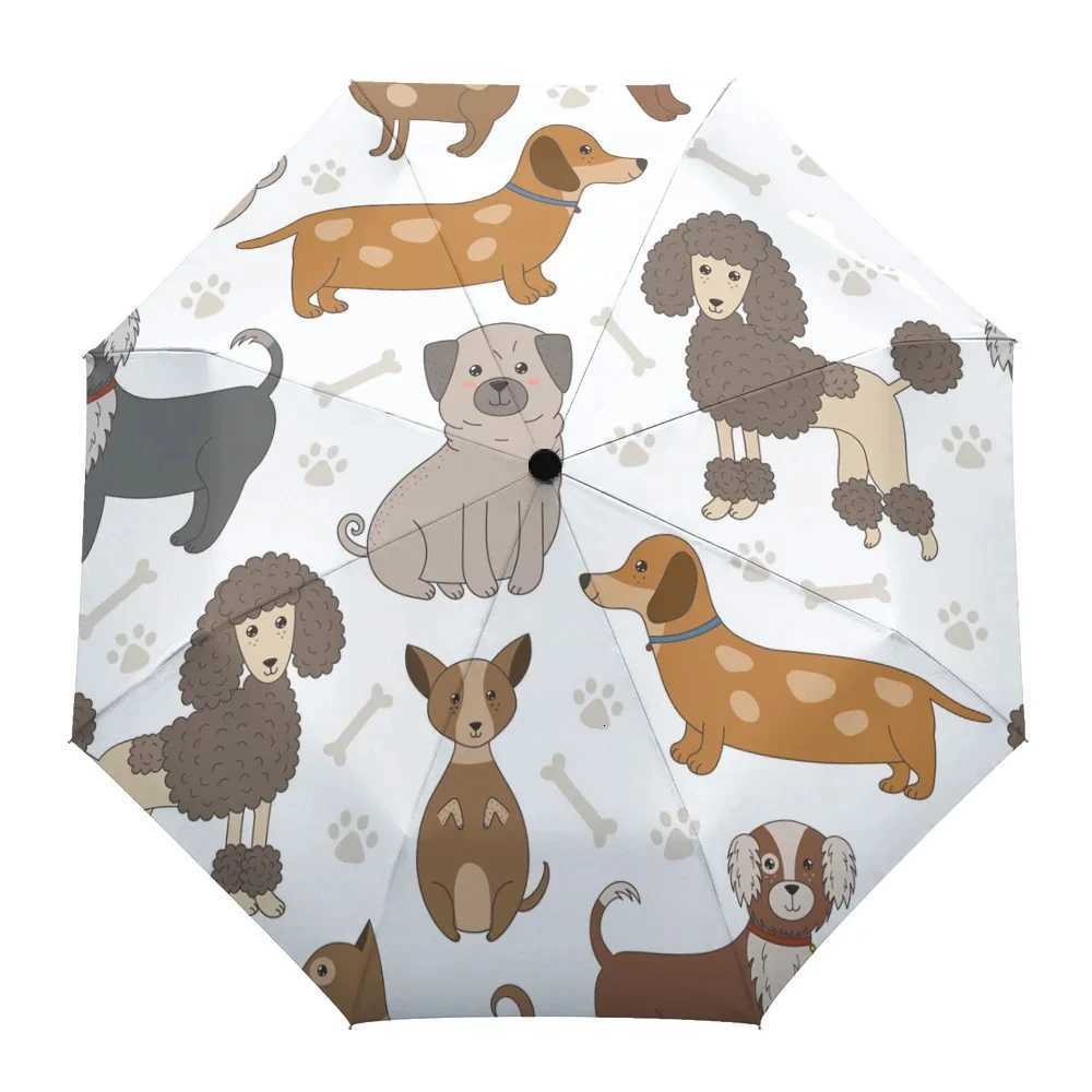 Cartoon Dog Kids Folding Travel Umbrella Kawaii Pet Puppy Animal Umbrellas Windproof Lightweight Parasol Umbrella Sun RainM251122