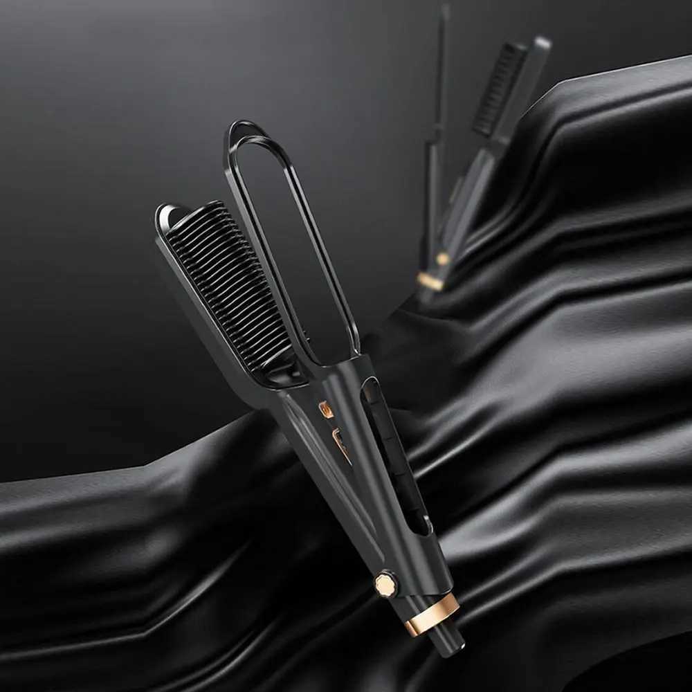 Anti Scald Electric Hair Straightening Comb 2 in 1 LED Digital Display Negative Ion Straighten Brush Fast HeatingT251122
