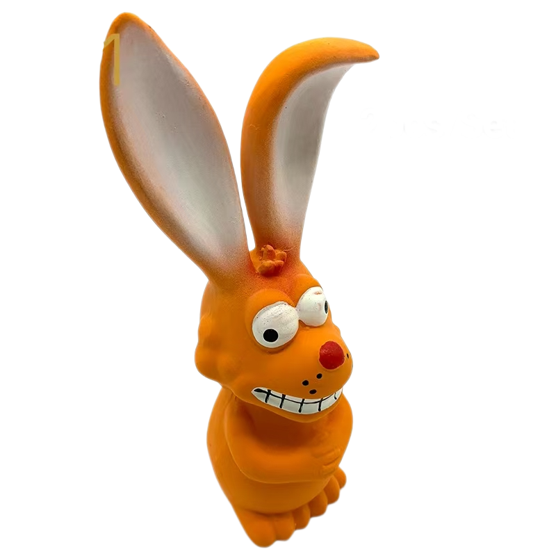 Latex Chewy Squeaky Dog Toy Interactive Soft Rubber Screaming Rabbit Shaped Dog Toy for Medium Dogs 3pcs/Pack