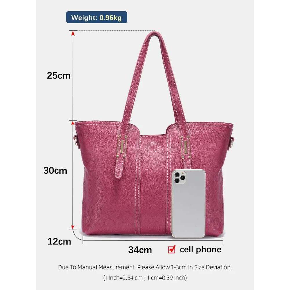Zency Large Capacity Shoulder Bag For Women Genuine Leather Retro Handbag Tote Purse High Quality Hobos Shopper Bags Bag