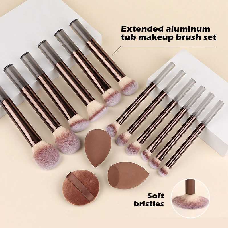 12pcs Professional Makeup Brush Set Eyeshadow Powder Blush Brushes 2pcs Makeup Sponges makeup brushes set premium C251122