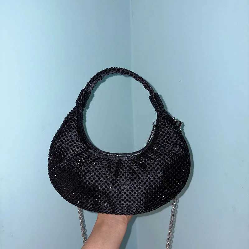 Shiny polka dot diamond-encrusted Spice armpit bag light luxury niche design single shoulder hand bag K251121