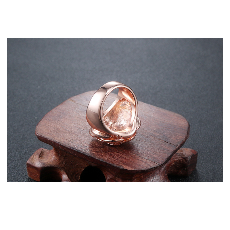 Rose Flower Ring For Women Wedding Gift Luxury Jewelry Gold Color Stainless Steel Ring Bague Femme Anillos Mujer High quality gold designer diamond ri - view 4