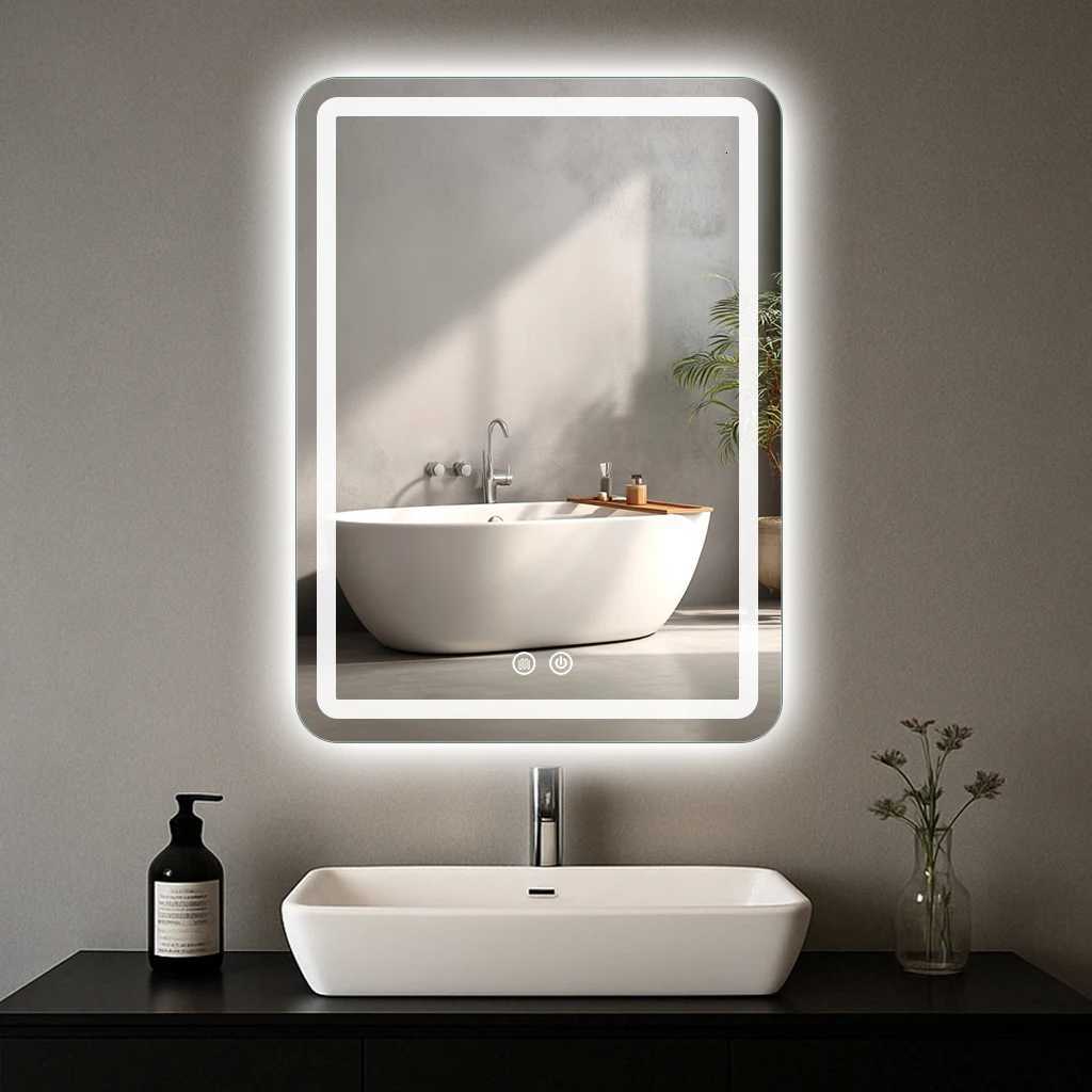 20x28 inch LED Bathroom Mirror Vanity Mirrors with Backlit Lights Fogless Makeup Mirror Wall Mounted with Demister M251122