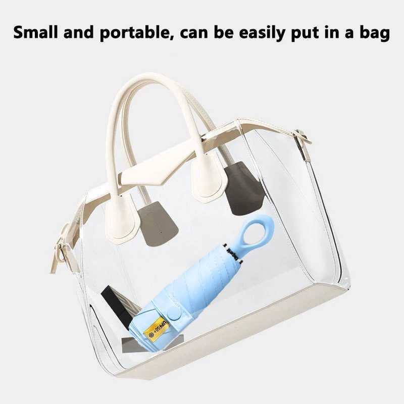 Portable Fold Umbrella with Heart Handle UPF50 Sun Protection Rainproof Compact Travel Umbrella for Women All-WeatherM251122