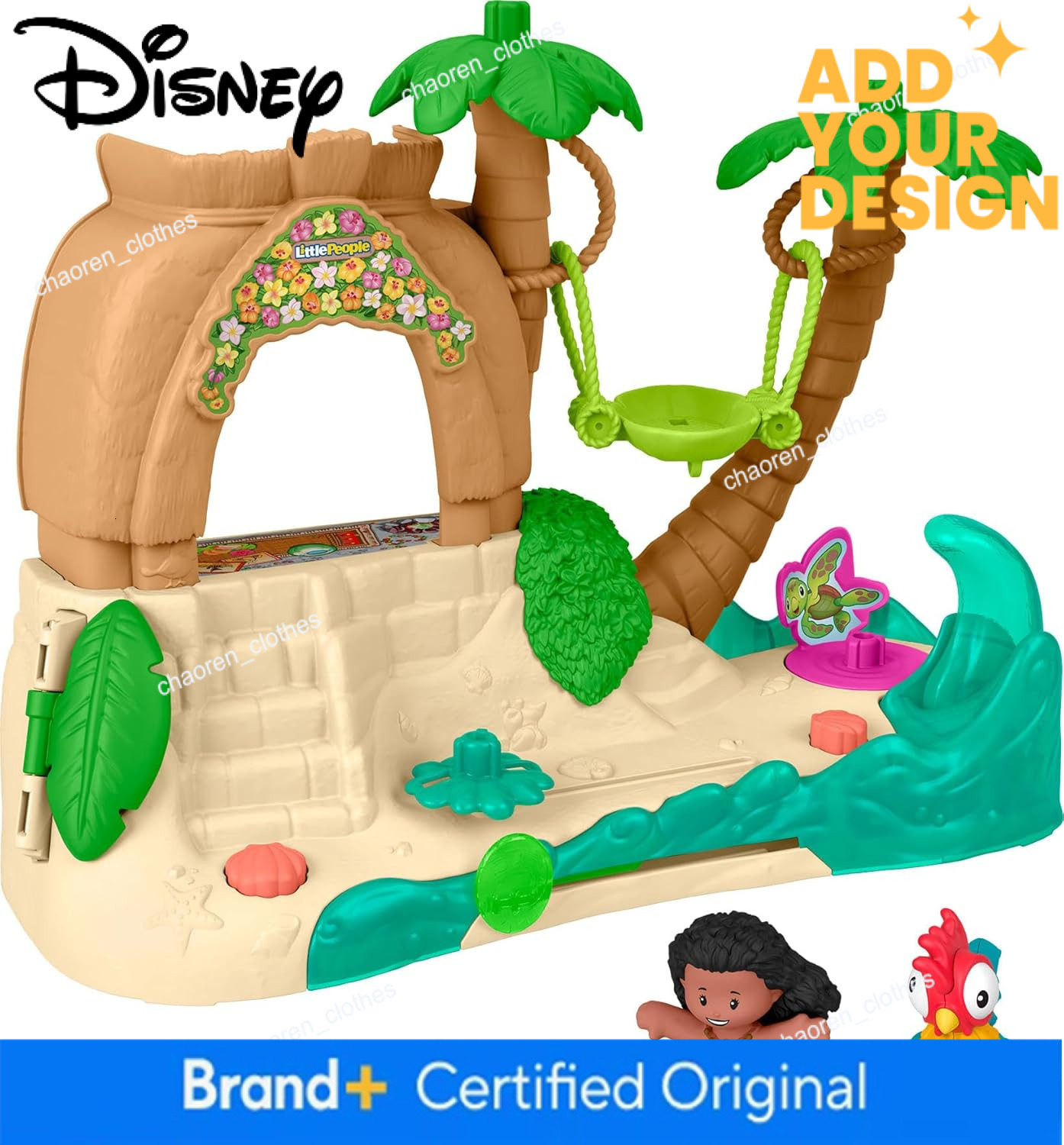 Disney custom Fisher Price Little People Toddler Toy Disney Princess Moana Adventure Village Playset with Figures for Pretend Play Kids Months