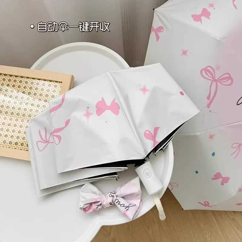 Gradient Love Ins Wind Automatic Umbrella Sun Rain Dual-purpose Sunshade Sun Protection UV Anti-Volk Nickel Umbrella FoldingM251122