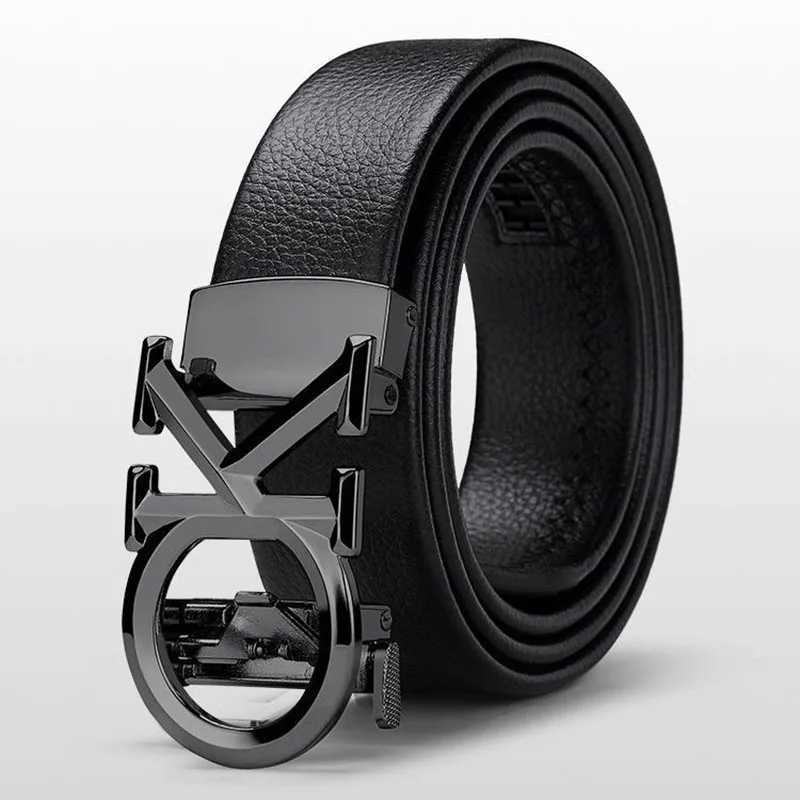 Mens Belt Metal Automatic Buckle Casual Leather Luxury Designer Cowhide Belt Mens Womens Same Style Leather Belt J251122