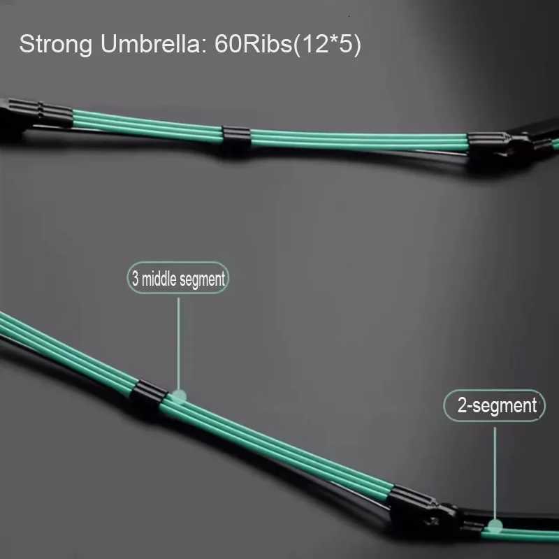 12K 60 Ribs Automatic Umbrella Sunny Rain Umbrella Wind Resistant Reinforcement Thick Black Rubber Umbrella Surface1PCM251122