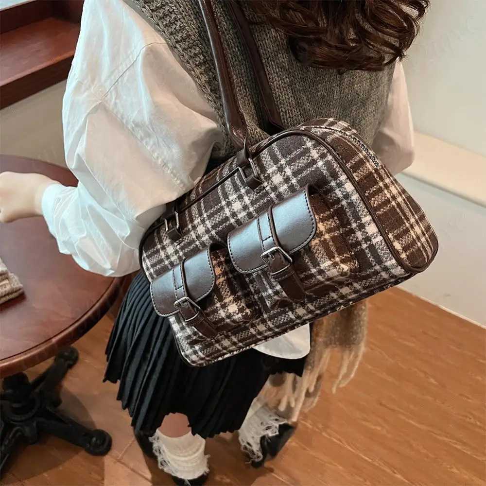 Women Leather Shoulder Bag with Double Pockets Clutch Purses Tote Handbags Simple Large Capacity Underarm Pouch Boston Hobo BagT251122