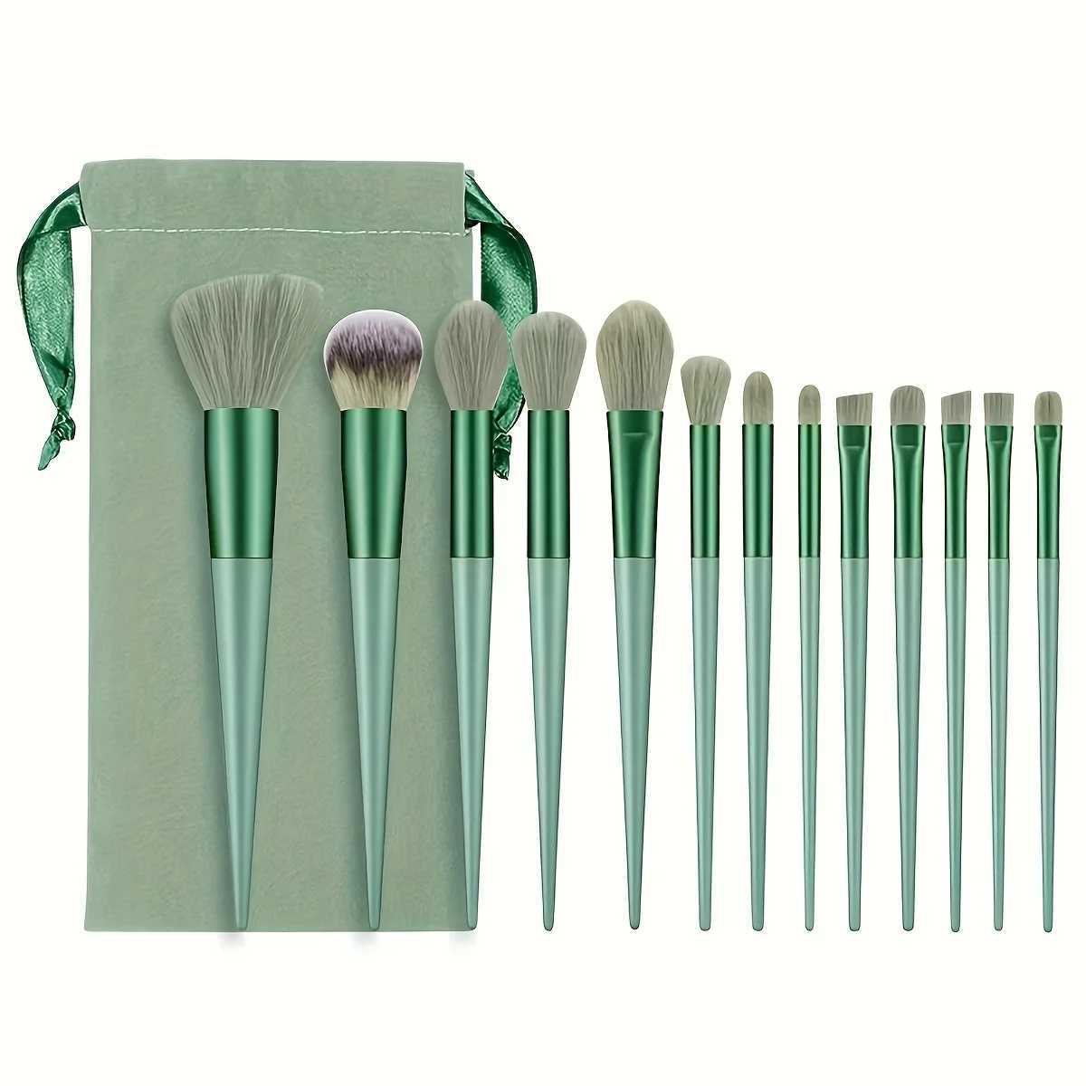 13-Piece Soft Synthetic Makeup Brush Set Includes Blush Foundation Eyeshadow Lip Brushes Ergonomic Handle Durable Abs Plastic C251122