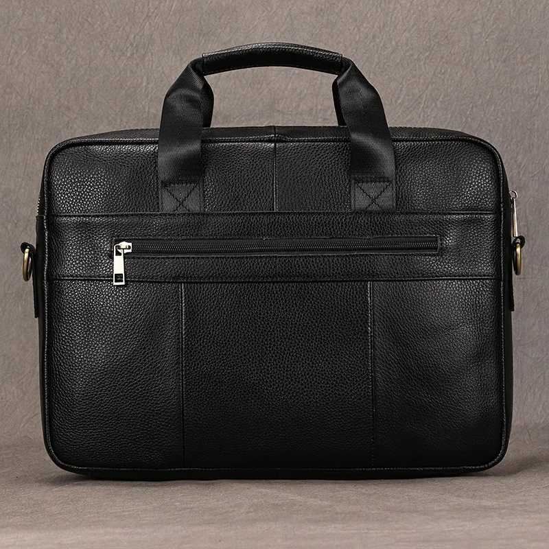 Newsbirds leather mens briefcase Doctor Layer business mens laptop bag 15 6 inches leather computer bag mens handbag Z250421-1